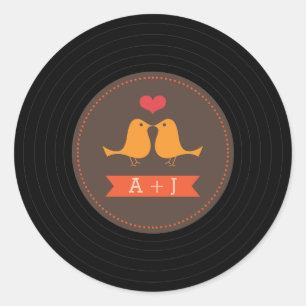 Adesivo Pássaros retros modernos Brown do amor do registr