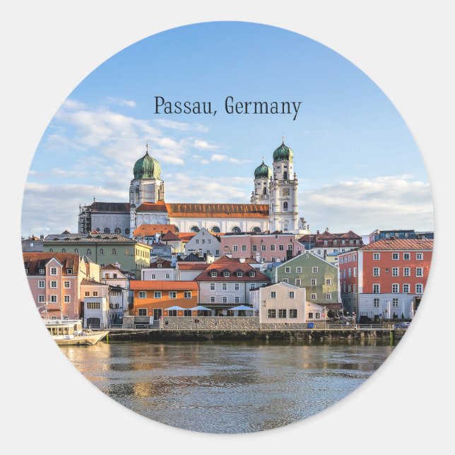 Adesivo Passau, fotografia de paisagem urbana da Alemanha (Frente)