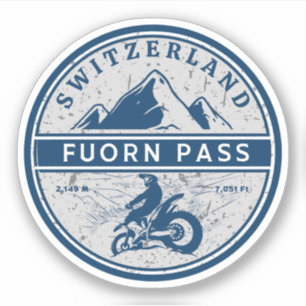 Adesivo Passe Fuorn-Passo Ofen passeio de moto nos Alpes s