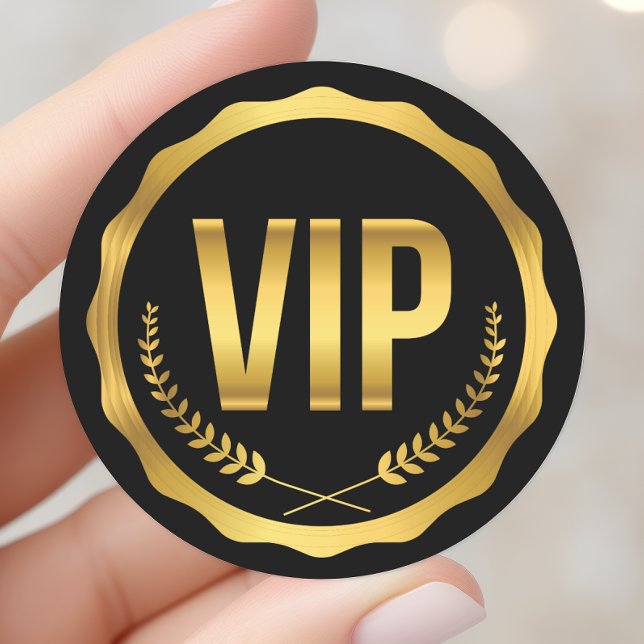 Adesivo Passe VIP de festa Gold e Black Laurel (Criador carregado)