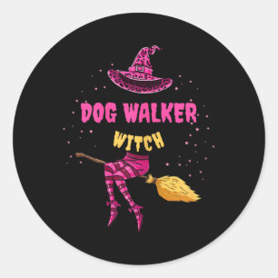 Adesivo Passeador de Cães Bruxa Halloween Passeador de Cãe