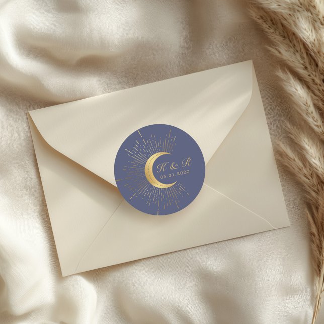 Adesivo Passeio Clássico de Casamento de Lua Dourada Paste (Criador carregado)