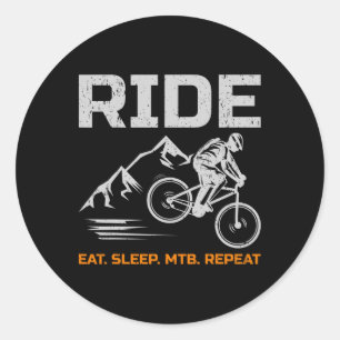 Adesivo Passeio de Bicicleta de Montanha Comer Dormir Mtb 