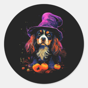 Adesivo Passeio de cachorro de Halloween do Cavalier King