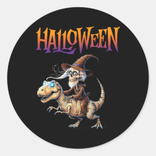 Adesivo Passeio de Esqueleto de T-rex de Halloween 