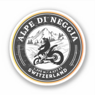 Adesivo Passeio de moto Alpe di Neggia pelos Alpes suíços