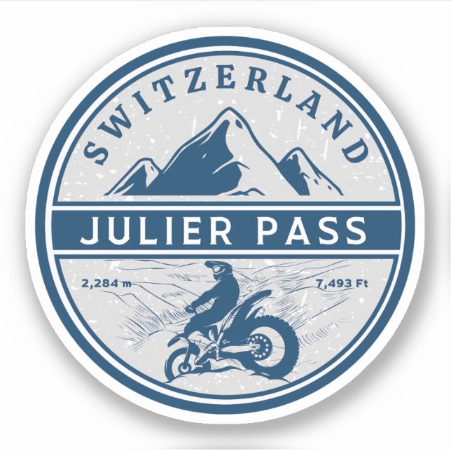 Adesivo Passeio de moto de Julier pass-alps (Frente)