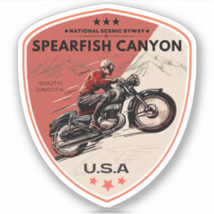 Adesivo Passeio de moto de Spearfish Canyon Sturgis Black