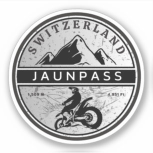 Adesivo Passeio de moto pelas Alpes suíças Boltigen-Jaunpa