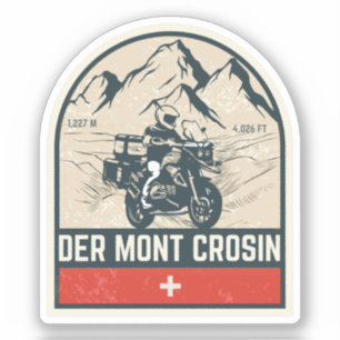 Adesivo Passeio de moto pelas alpes suíças Col du Mont Cro