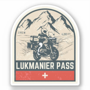 Adesivo Passeio de moto pelas Alpes Suíças pelo Lukmanier