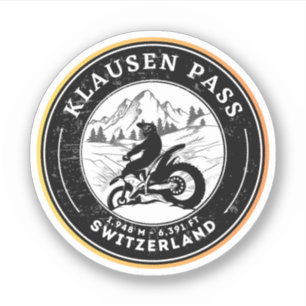 Adesivo Passeio de moto pelas Alpes suíças pelo passo de K