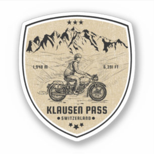 Adesivo Passeio de moto pelas Alpes suíças pelo passo de K