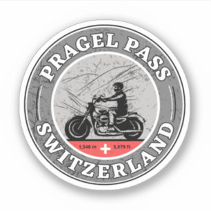 Adesivo Passeio de moto pelas Alpes suíças pelo Pragel Pas