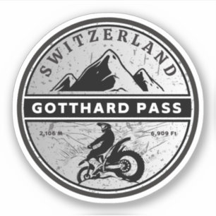 Adesivo Passeio de moto pelo Passo de Gotthard nos Alpes s