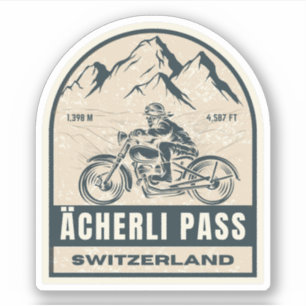 Adesivo Passeio de moto pelos Alpes suíços pelo Passo Äche