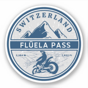 Adesivo Passeio de moto pelos Alpes suíços pelo Passo Flüe