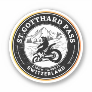 Adesivo Passeio de moto pelos swiss-alps de Gotthard