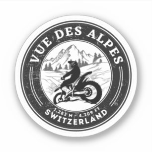 Adesivo Passeio de moto Vue des Alpes Swiss-Alps