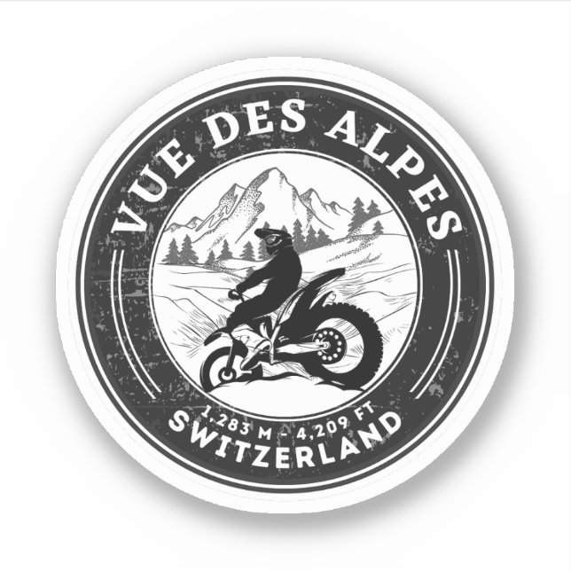 Adesivo Passeio de moto Vue des Alpes Swiss-Alps (Frente)