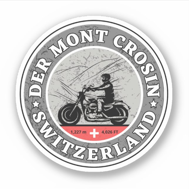 Adesivo Passeio de motocicleta do Coronel du Mont Crosin (Frente)