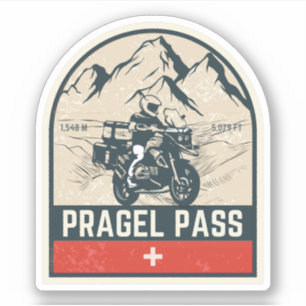 Adesivo Passeio de motocicleta dos alpes suíços Pragel Pas