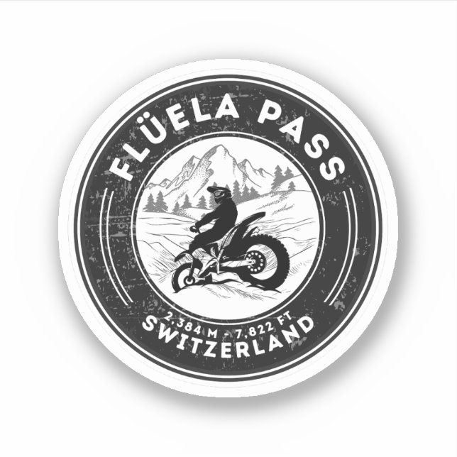Adesivo Passeio de motocicleta Flüela Pass Swiss-alps (Frente)