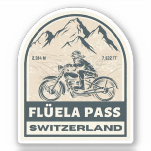 Adesivo Passeio de motocicleta Flüela Pass Swiss-alps
