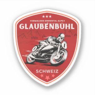 Adesivo Passeio de motocicleta Glaubenbüelen em swiss-alps