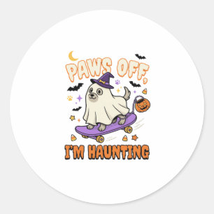 Adesivo Passeio de Patins Assustador do Cão de Halloween