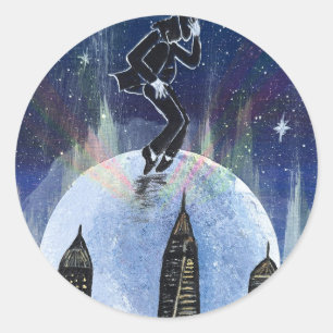 Adesivo Passeio lunar sobre a cidade -arte manual -