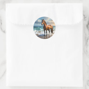 Adesivo **"Passeio Majestoso: Cavalo Marrom Orgulhoso na P