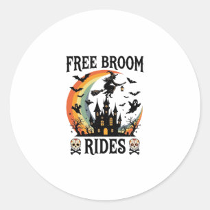 Adesivo Passeios de vassoura grátis Halloween Bruxa Castel