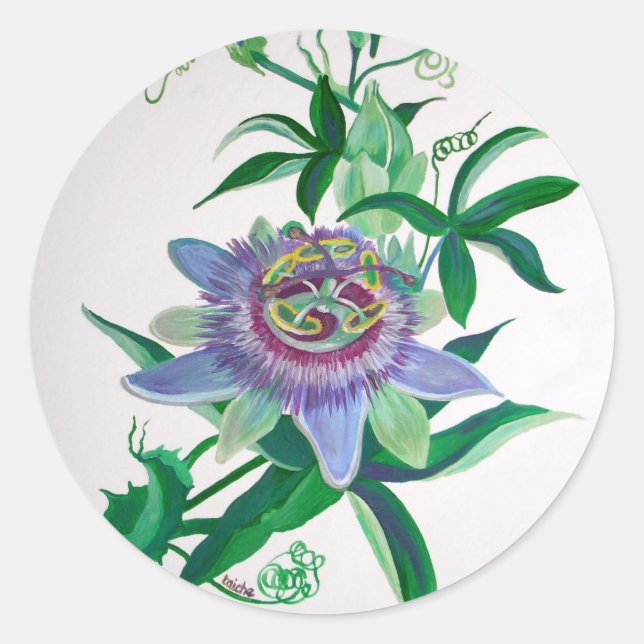 Adesivo Passion Flower Botanical Art (Frente)