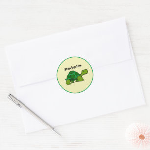 Adesivo Passo a Passo Cartoon Turtle, vitória persistente