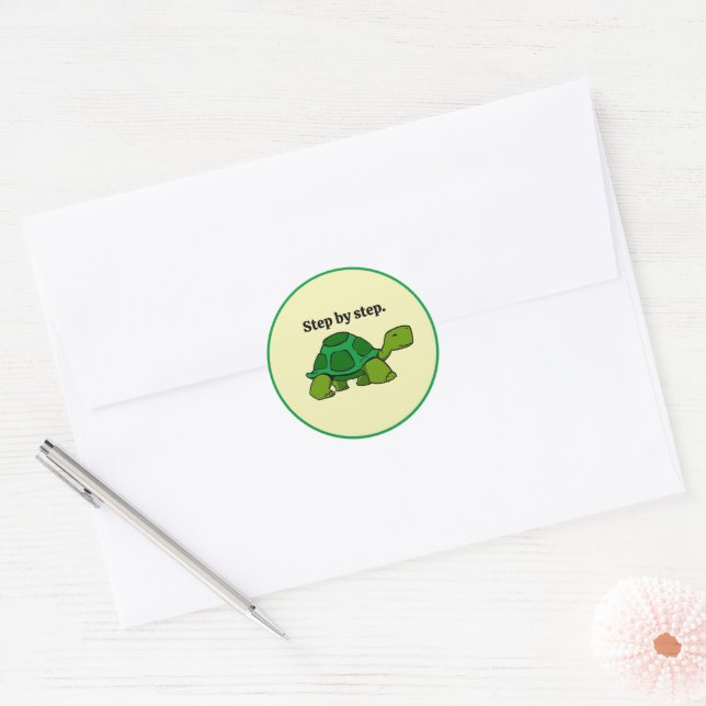 Adesivo Passo a Passo Cartoon Turtle, vitória persistente (Envelope)