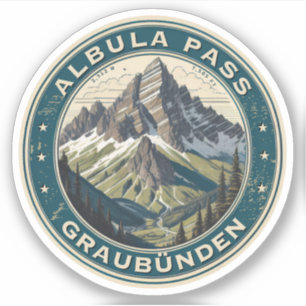 Adesivo Passo Albula Alpes Suíços montanhas