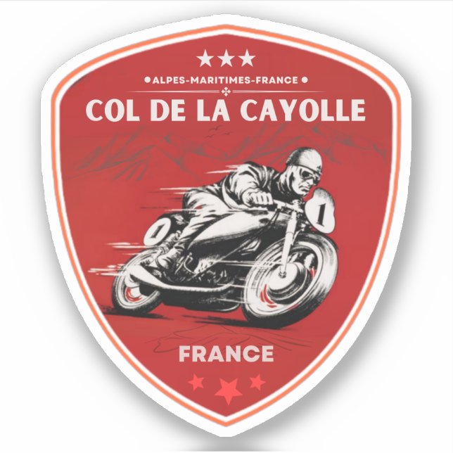 Adesivo Passo comum de la Cayolle francês Alpes motobike (Frente)