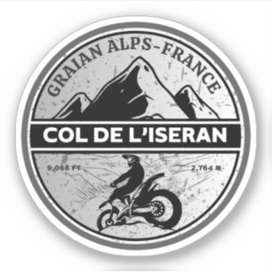 Adesivo Passo comum francês Col de l’Iseran Alpes motobike