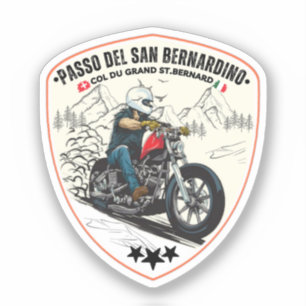Adesivo Passo de San Bernardino de moto alpes suíços