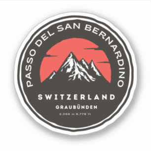 Adesivo Passo de San Bernardino de moto alpes suíços