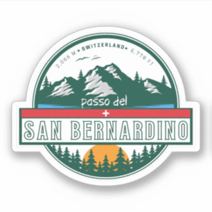 Adesivo Passo de San Bernardino de moto alpes suíços