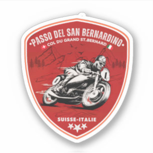 Adesivo Passo de San Bernardino de moto apls suíços