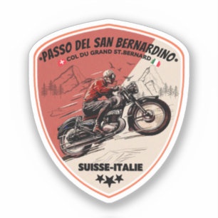 Adesivo Passo de San Bernardino de moto apls suíços