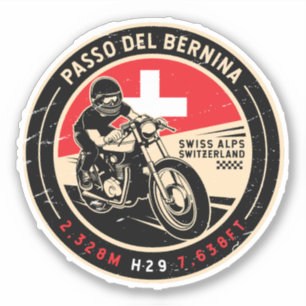 Adesivo Passo del Bernina SUIÇA Motociclos