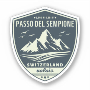 Adesivo Passo del Sempione italiano suíço Montanhas moto