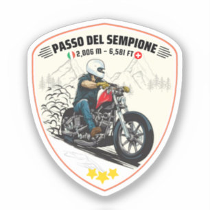 Adesivo Passo del Sempione italiano suíço Montanhas moto