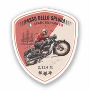 Adesivo Passo dello Spluga italiano swiss Mountain moto