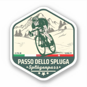 Adesivo Passo dello Spluga montanhas italianas suíças moto