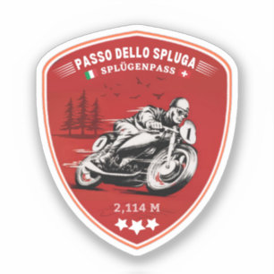 Adesivo Passo dello Spluga montanhas italianas suíças moto